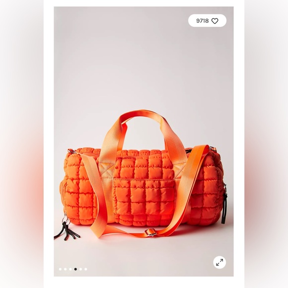 Free people Movement Quilted Duffle Bag. NWOT. Tangerine - Picture 4 of 6